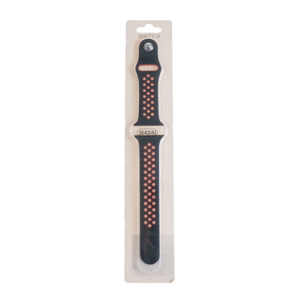 Accesorio el Rey Pulsera Tipo Nike Apple Watch 38 / 40 / 41 Mm Color Negro / Rojo | TOP MOVIL Guatemala