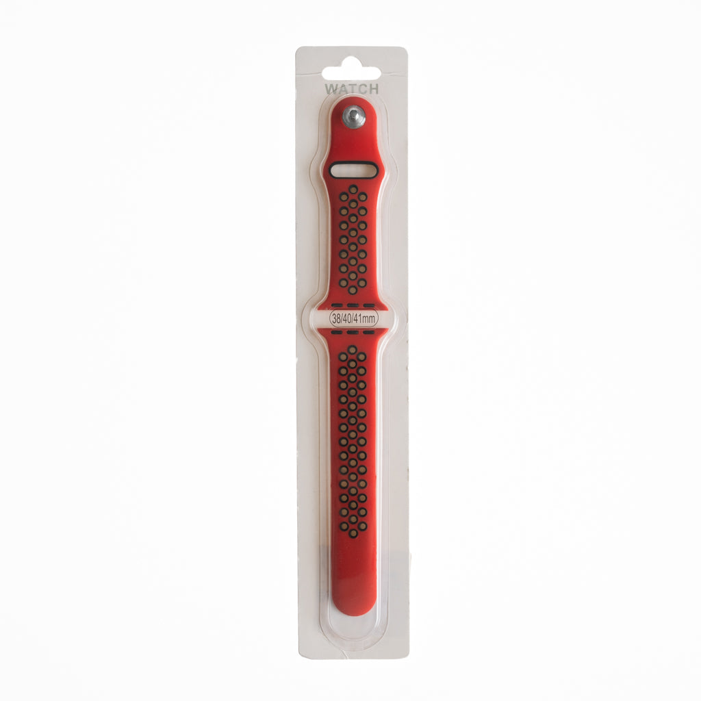Accesorio el Rey Pulsera Tipo Nike Apple Watch 38 / 40 / 41 Mm Color Rojo / Negro | TOP MOVIL Guatemala