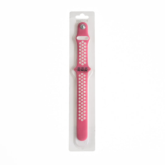 Accesorio el Rey Pulsera Tipo Nike Apple Watch 38 / 40 / 41 Mm Color Rosa Sandia / Blanco | TOP MOVIL Guatemala