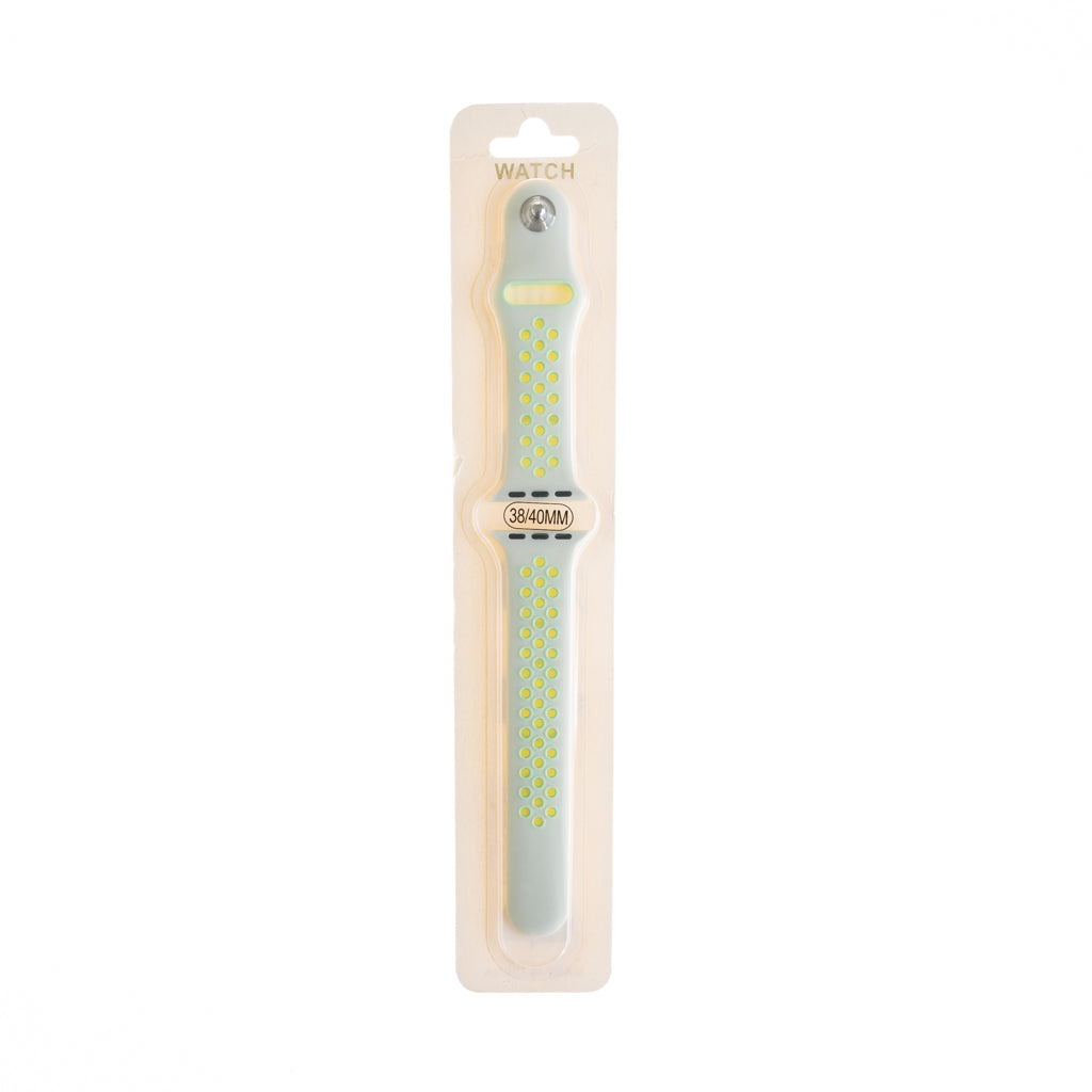 Accesorio el Rey Pulsera Tipo Nike Apple Watch 38 / 40 / 41 Mm Color Verde Claro / Blanco | TOP MOVIL Guatemala