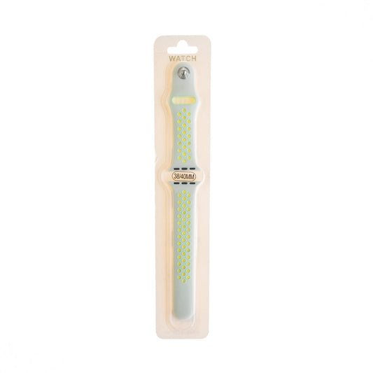 Accesorio el Rey Pulsera Tipo Nike Apple Watch 38 / 40 / 41 Mm Color Verde Claro / Blanco | TOP MOVIL Guatemala