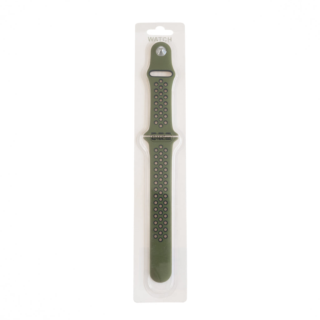 Accesorio el Rey Pulsera Tipo Nike Apple Watch 38 / 40 / 41 Mm Color Verde Musgo / Negro | TOP MOVIL Guatemala