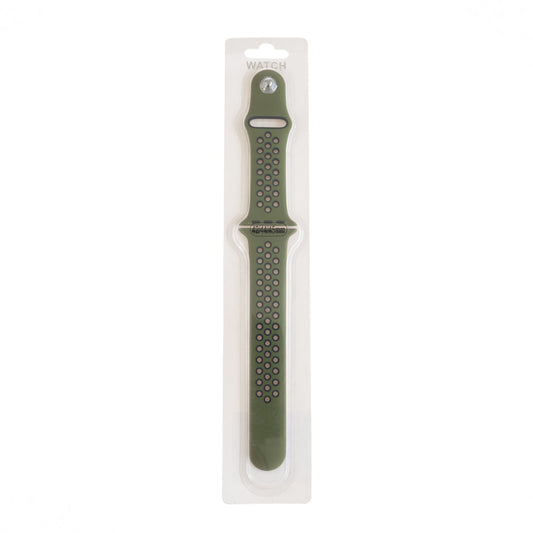 Accesorio el Rey Pulsera Tipo Nike Apple Watch 38 / 40 / 41 Mm Color Verde Musgo / Negro | TOP MOVIL Guatemala