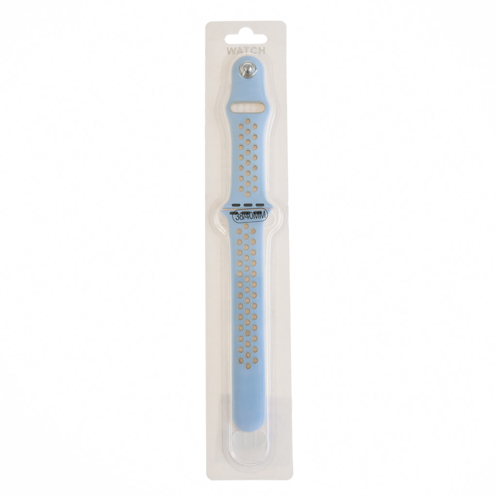 Accesorio el Rey Pulsera Tipo Nike Apple Watch 42 / 44 / 45 Mm Color Celeste / Gris Claro | TOP MOVIL Guatemala
