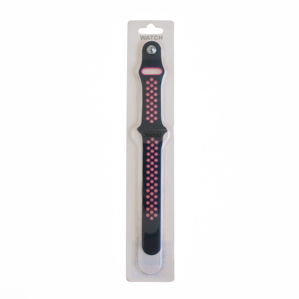Accesorio el Rey Pulsera Tipo Nike Apple Watch 42 / 44 / 45 Mm Color Fucsia / Negro | TOP MOVIL Guatemala