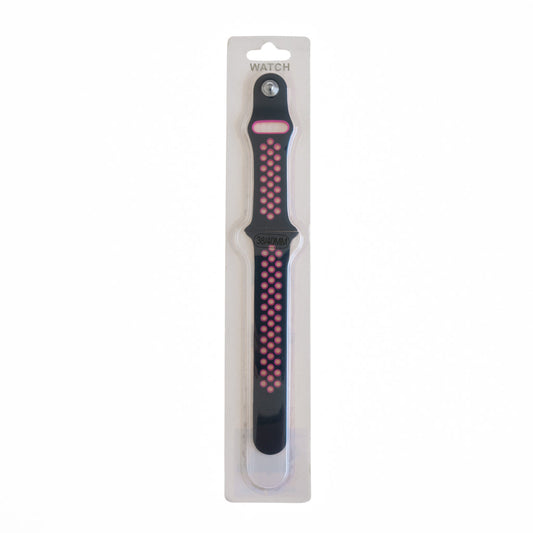 Accesorio el Rey Pulsera Tipo Nike Apple Watch 42 / 44 / 45 Mm Color Fucsia / Negro | TOP MOVIL Guatemala
