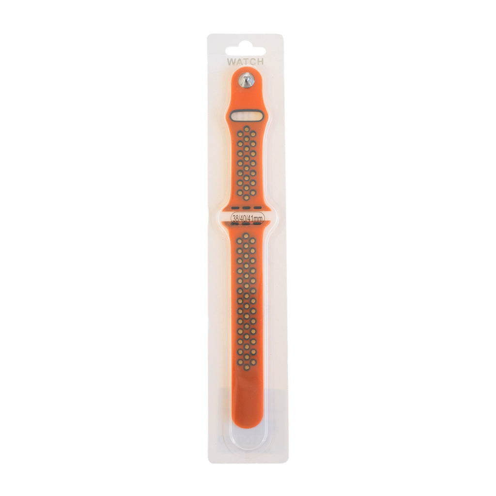 Accesorio el Rey Pulsera Tipo Nike Apple Watch 42 / 44 / 45 Mm Color Gris / Naranja | TOP MOVIL Guatemala