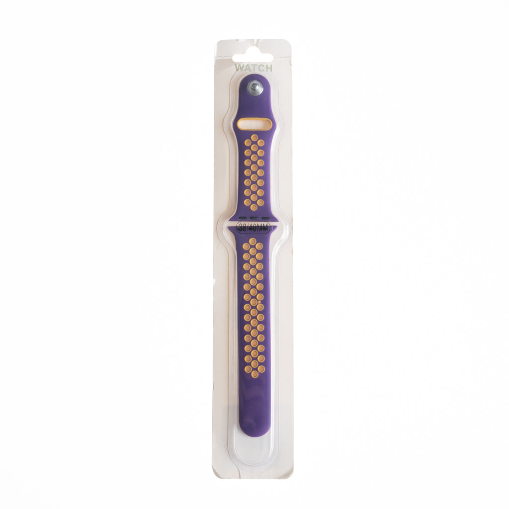 Accesorio el Rey Pulsera Tipo Nike Apple Watch 42 / 44 / 45 Mm Color Morado / Mostaza | TOP MOVIL Guatemala