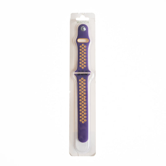 Accesorio el Rey Pulsera Tipo Nike Apple Watch 42 / 44 / 45 Mm Color Morado / Mostaza | TOP MOVIL Guatemala