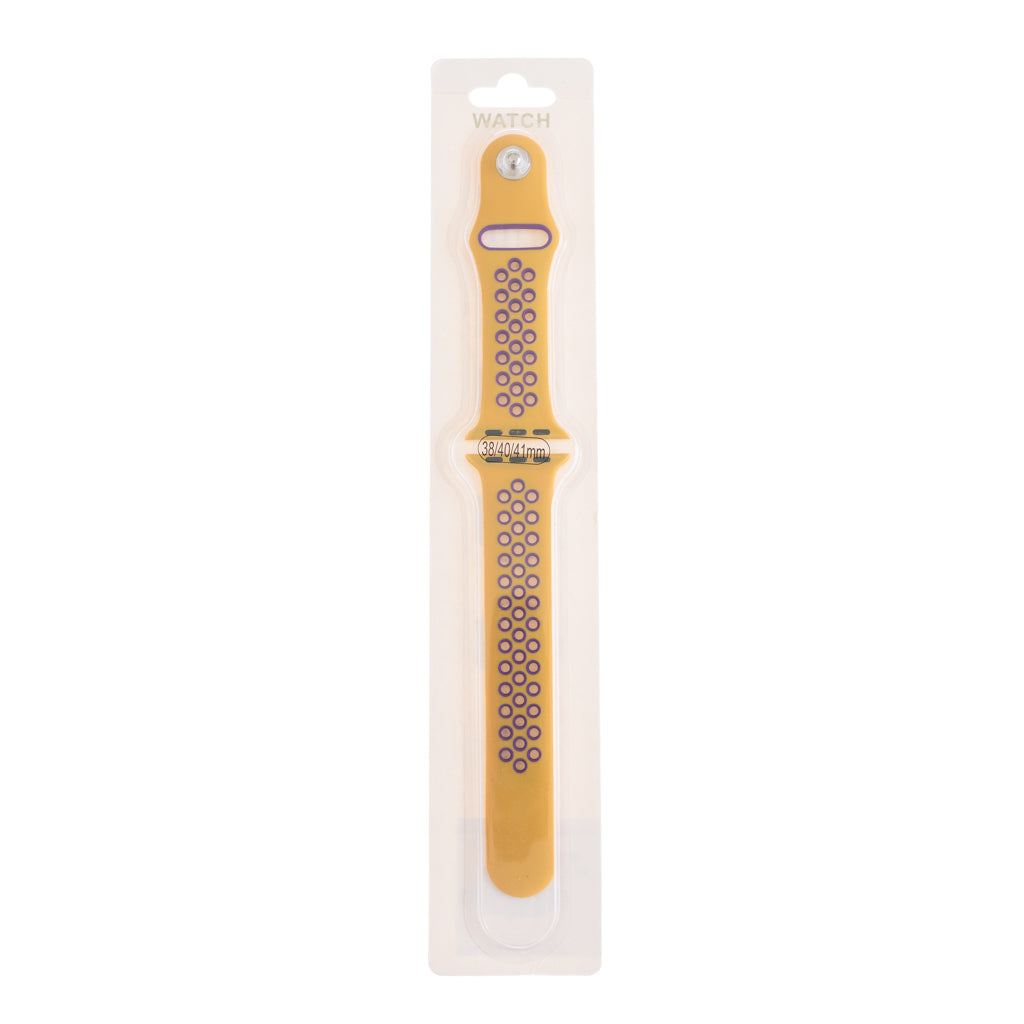 Accesorio el Rey Pulsera Tipo Nike Apple Watch 42 / 44 / 45 Mm Color Mostaza / Morado | TOP MOVIL Guatemala