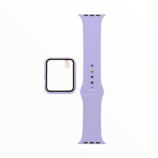Accesorios el Rey Pulsera + Bumper con Protector de Pantalla para Apple Watch 42 Mm Color Lila | TOP MOVIL Guatemala