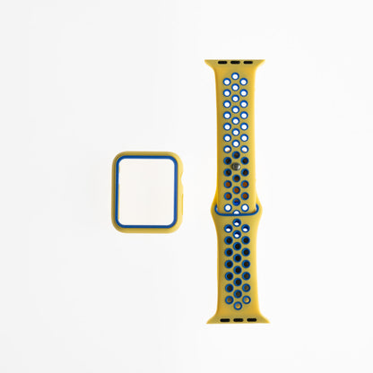 Genérico Accesorio Generico Pulsera Nike con Bumper Apple Watch 40 Mm Color Amarillo / Azul | TOP MOVIL Guatemala