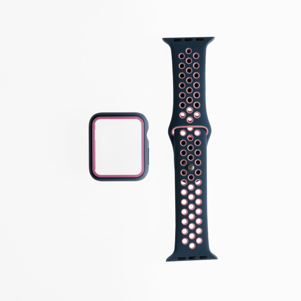 Genérico Accesorio Generico Pulsera Nike con Bumper Apple Watch 42 Mm Color Azure / Rosado | TOP MOVIL Guatemala