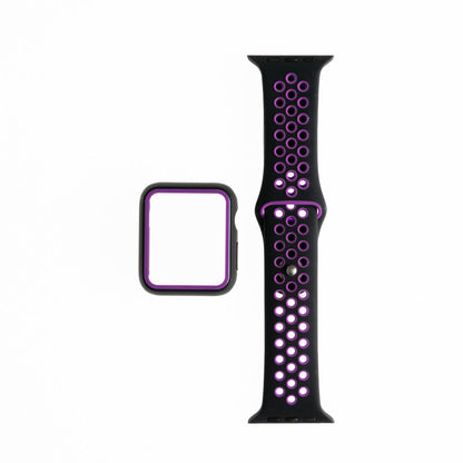 Genérico Accesorio Generico Pulsera Nike con Bumper Apple Watch 42 Mm Color Negro / Morado | TOP MOVIL Guatemala