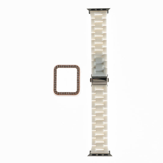 Genérico Accesorio Generico Pulsera con Bumper de Diamantes Apple Watch 38 Mm Color Blanco | TOP MOVIL Guatemala