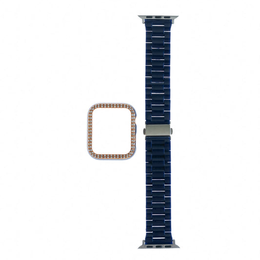 Genérico Accesorio Generico Pulsera con Bumper de Diamantes Apple Watch 41 Mm Color Azul Marino | TOP MOVIL Guatemala