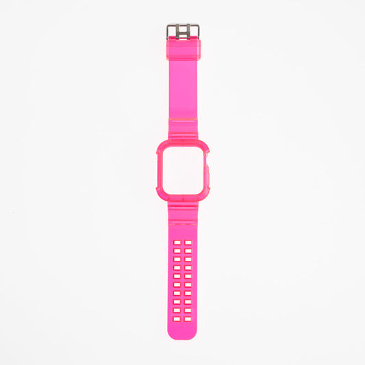 Genérico Accesorio Generico Pulsera con Bumper Rugged Apple Watch 44 Mm Color Fucsia | TOP MOVIL Guatemala