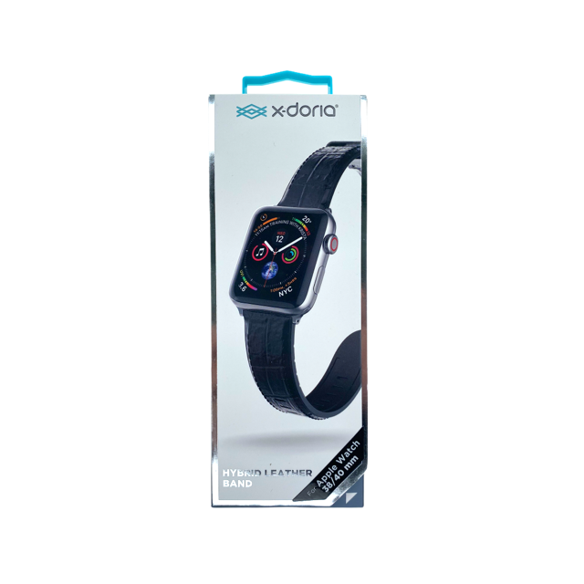 Accesorio xdoria pulsera de cuero croc apple watch 38 / 40 mm color negro | TOP MOVIL Guatemala
