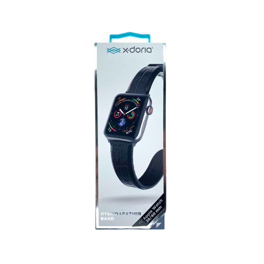 Accesorio xdoria pulsera de cuero croc apple watch 38 / 40 mm color negro | TOP MOVIL Guatemala