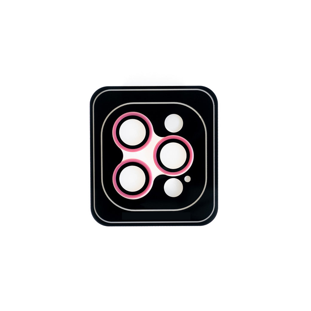 Accesorio el Rey Vidrio Templado Cámara con Borde Plástico iPhone 12pro / 12pro Max Color Rosado | TOP MOVIL Guatemala