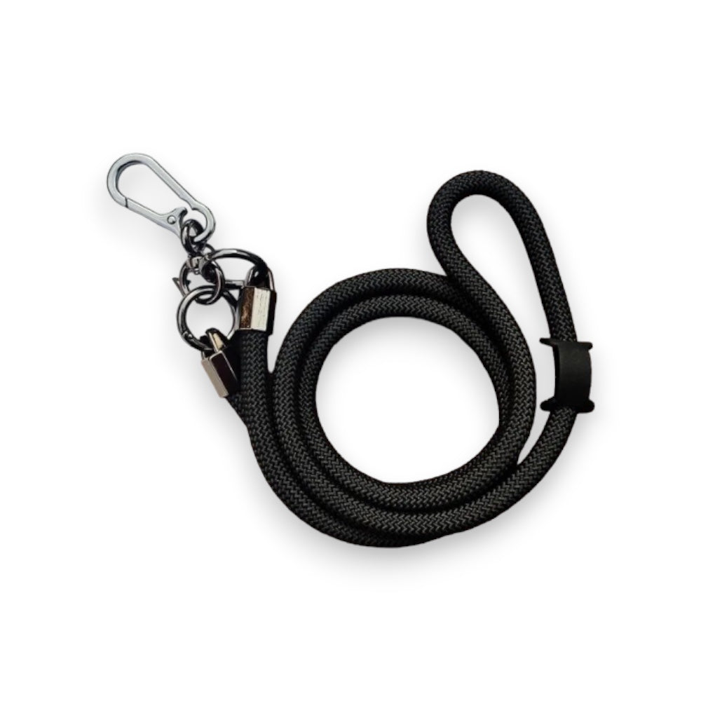 Accesorio el Rey Strap 1.2 M Largo con Sujetadora New con Colgador de Llaves y Audífonos Color Negro | TOP MOVIL Guatemala