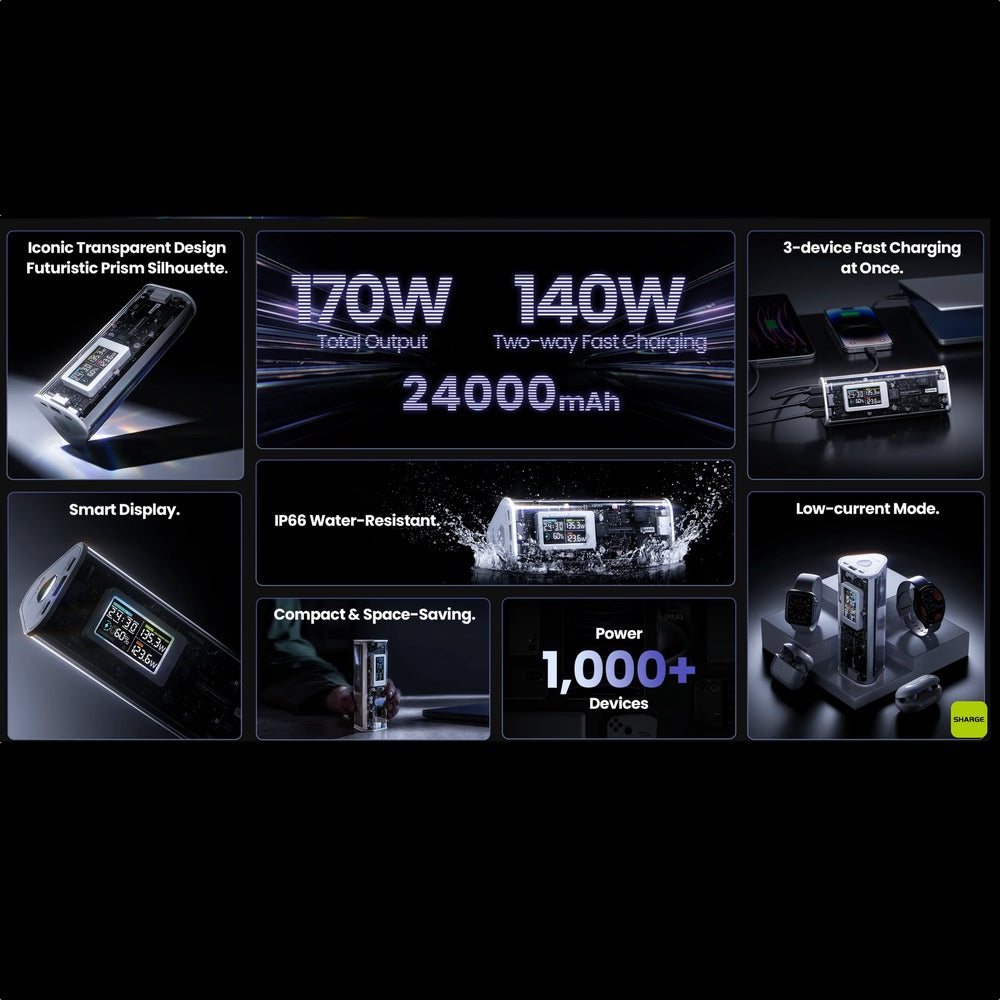 Batería Portátil Shargeek 170 - 24000 mAh Negro/Amarillo - 0101007400020157