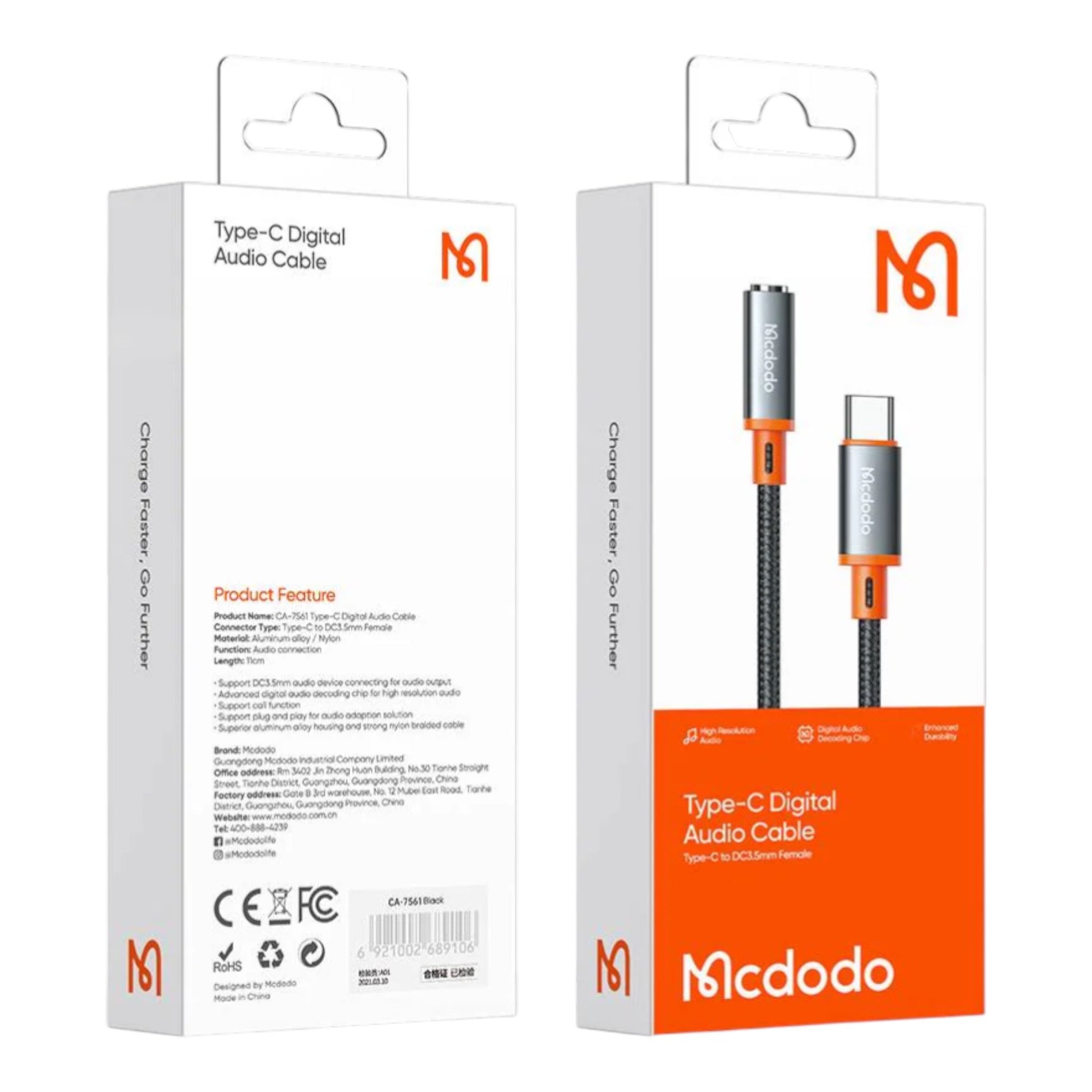 Adaptador McDodo Ca-7561 Tipo C a 3.5mm - Gris | TOP MOVIL Guatemala
