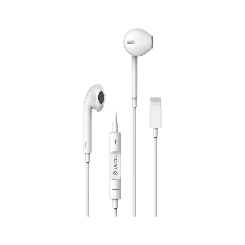 Audífonos Devia Lightning Star Series Earbuds Blanco | TOP MOVIL Guatemala