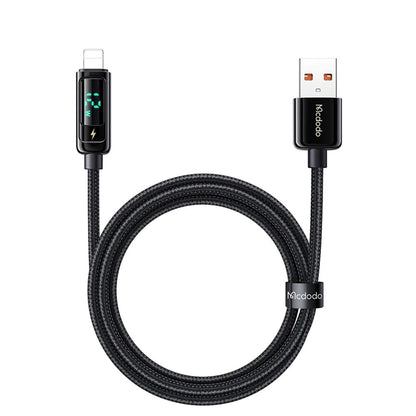 McDodo Ca-3621 Cable de iPhone LED Auto Disconnect USB a Lightningcable 1.8m Largo Negro | TOP MOVIL Guatemala
