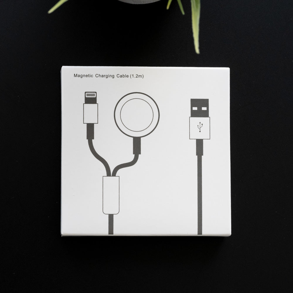 Cable Apple Multi Proposito 2 en 1 Lightning de Apple Watch Color Blanco | TOP MOVIL Guatemala