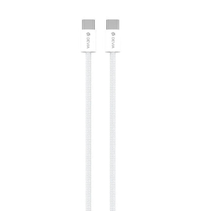 Cable Devia Tipoc Smart Series C To C PD 60w Woven Fast Cable (3a,1m) Color Blanco | TOP MOVIL Guatemala