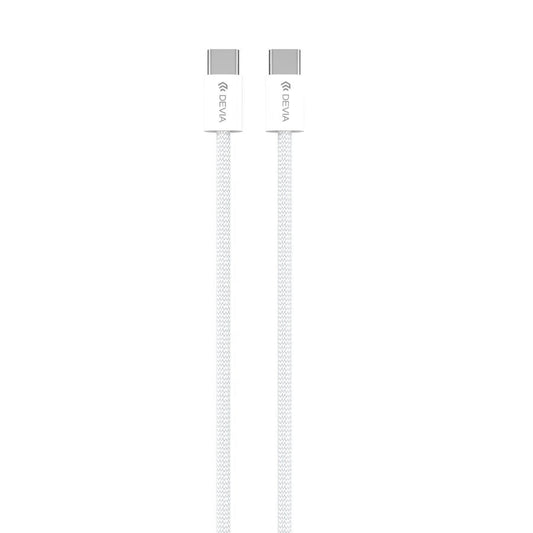 Cable Devia Tipoc Smart Series C To C PD 60w Woven Fast Cable (3a,1m) Color Blanco | TOP MOVIL Guatemala