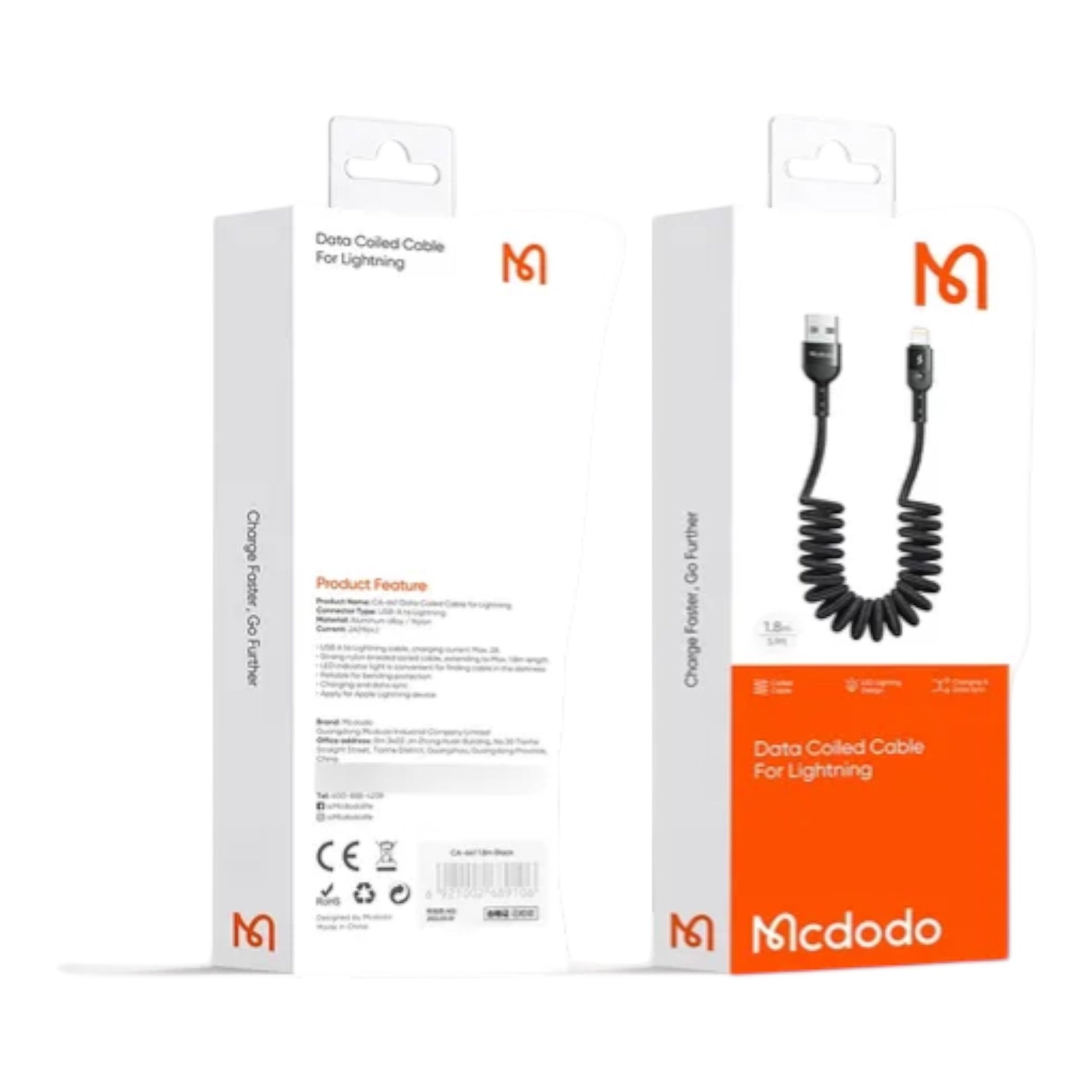 Cable Lightning McDodo Ca-6410 1.8m Negro | TOP MOVIL Guatemala