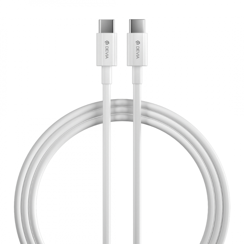 Cable Devia Smart Series PD 60W Type-C a Type-C 2m Blanco - 0510605700020041