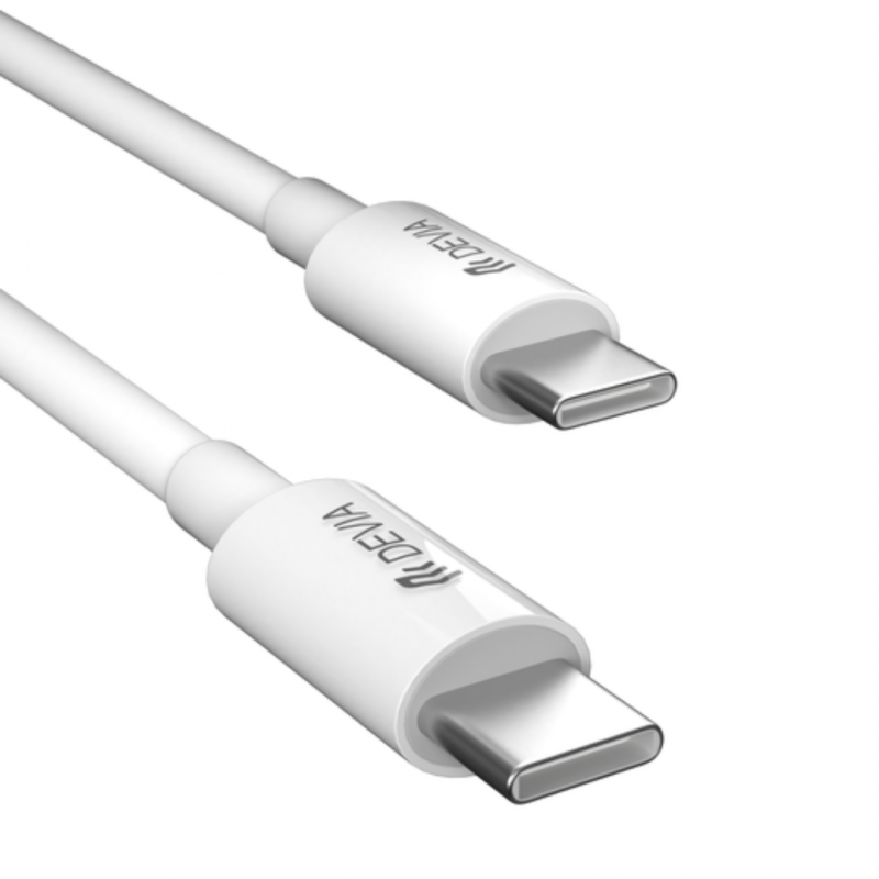 Cable Devia Smart Series PD 60W Type-C a Type-C 2m Blanco - 0510605700020041