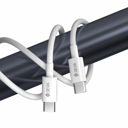 Cable Devia Smart Series PD 60W Type-C a Type-C 2m Blanco - 0510605700020041