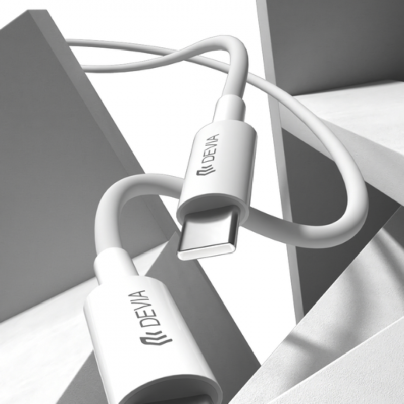 Cable Devia Smart Series PD 60W Type-C a Type-C 2m Blanco - 0510605700020041