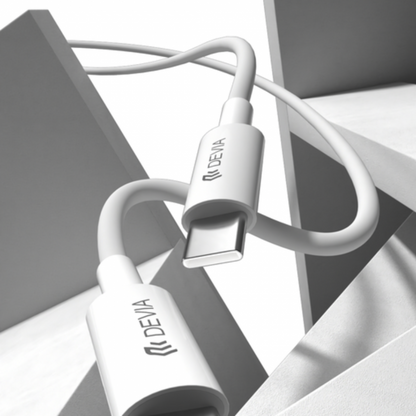 Cable Devia Smart Series PD 60W Type-C a Type-C 2m Blanco - 0510605700020041