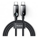 Cable mcdodo usb ca-478 usb-c 60w pd charging nylon braided 480mbps 1.2m cable digital display battery level color negro