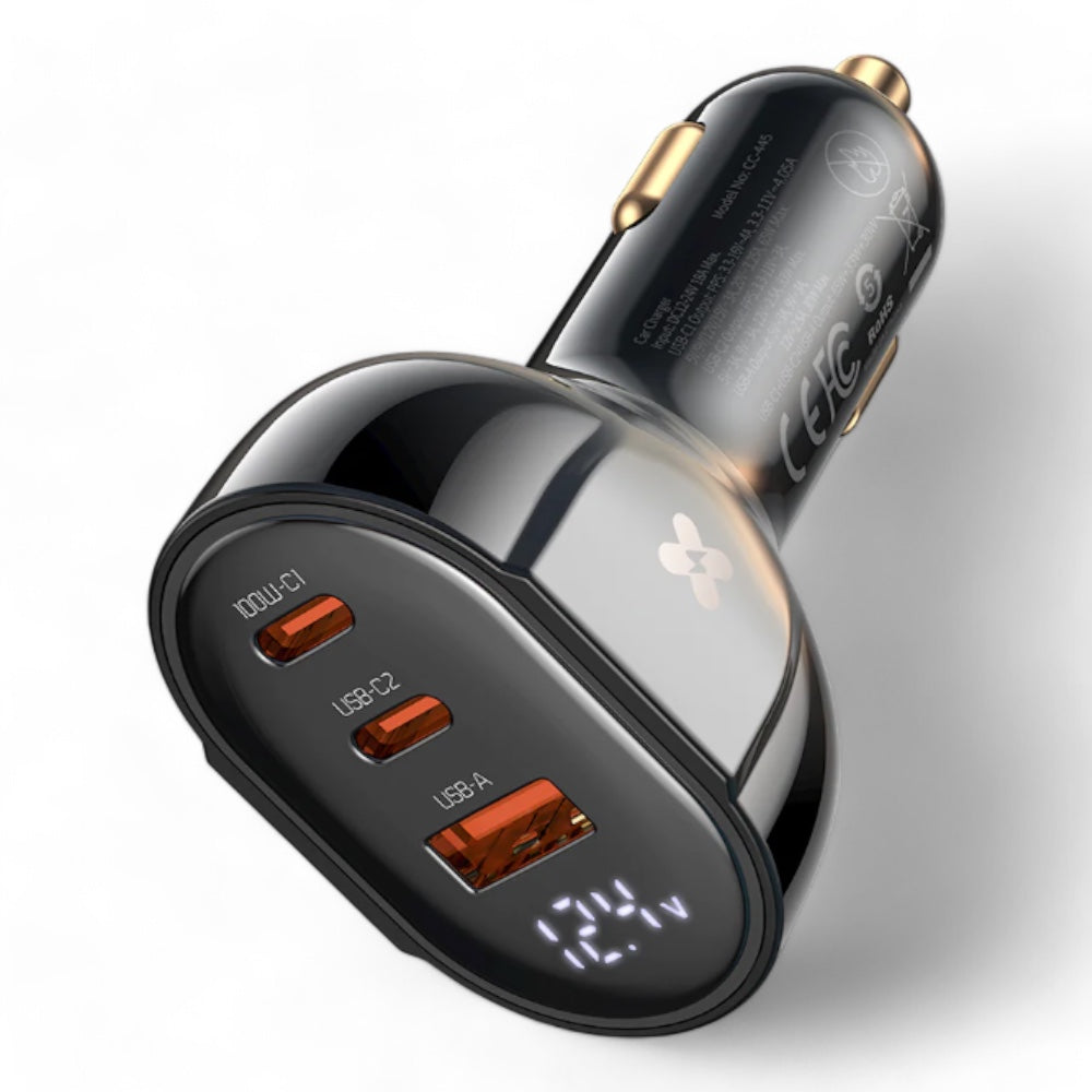 Cargador McDodo Carro CC-4450 128W Dual USB C Negro | TOP MOVIL Guatemala