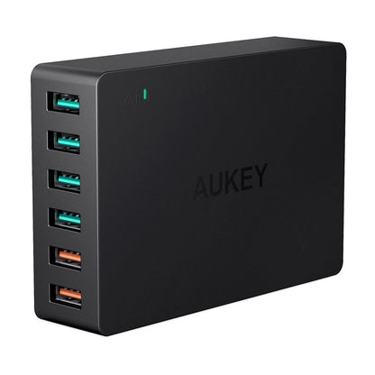 Cargador Aukey Estación 6 Puertos 60W QC 3.0 | TOP MOVIL Guatemala
