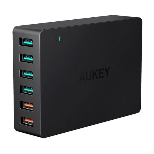 Cargador Aukey Estación 6 Puertos 60W QC 3.0 | TOP MOVIL Guatemala