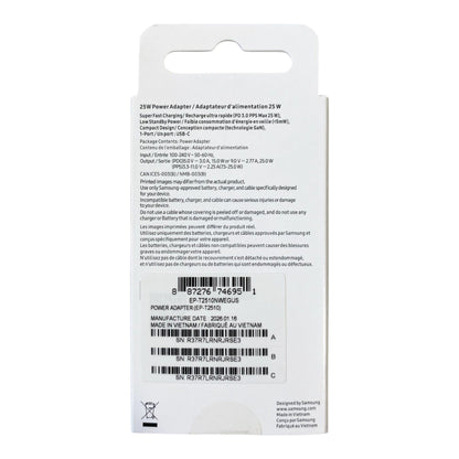 Cargador Samsung Cargador de Pared 25w Blanco (ep-ts2519) con Empaque Retail