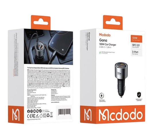 Cargador McDodo CC-3190 130W para Carro - Negro | TOP MOVIL Guatemala
