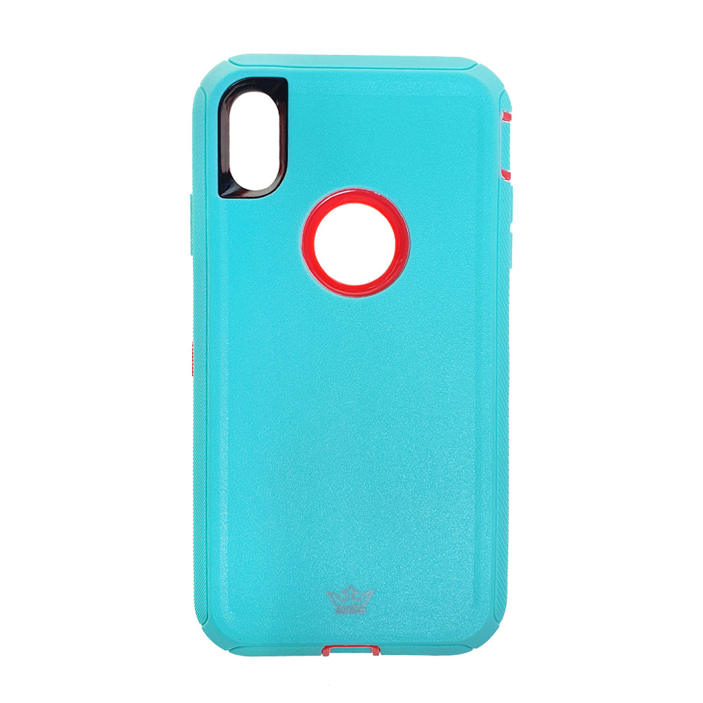 Case El Rey Defender iPhone XS Max Turquesa/Rosado | TOP MOVIL Guatemala