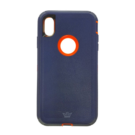 Funda El Rey Defender para iPhone XS Max - Naranja/Azul | TOP MOVIL Guatemala