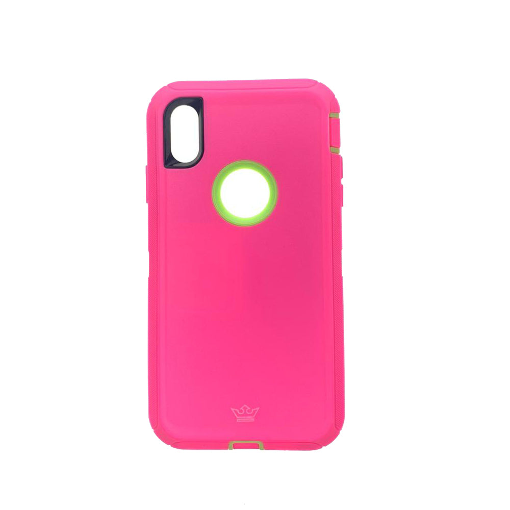 Case el Rey Defender para iPhone XR - Rosado/Verde | TOP MOVIL Guatemala