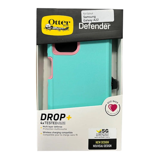 Case OtterBox Defender Samsung A22 - Turquesa/Rosado | TOP MOVIL Guatemala