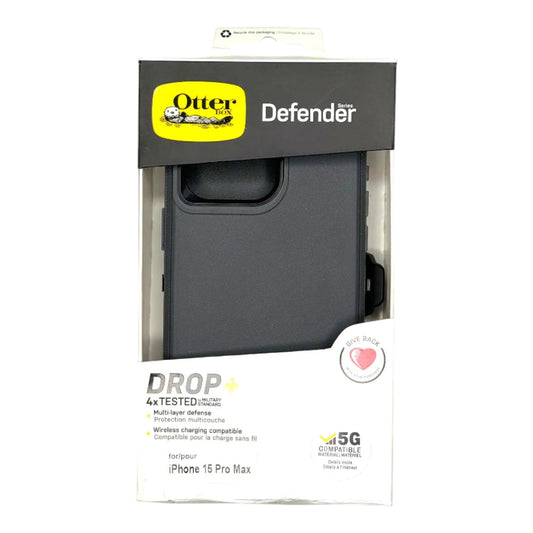 Case OtterBox Defender | iPhone 15 Pro Max | Negro/gris | TOP MOVIL Guatemala