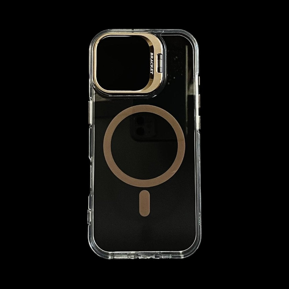 Estuche El Rey transparente iphone 17 Magsafe Bracket color cafÃ©